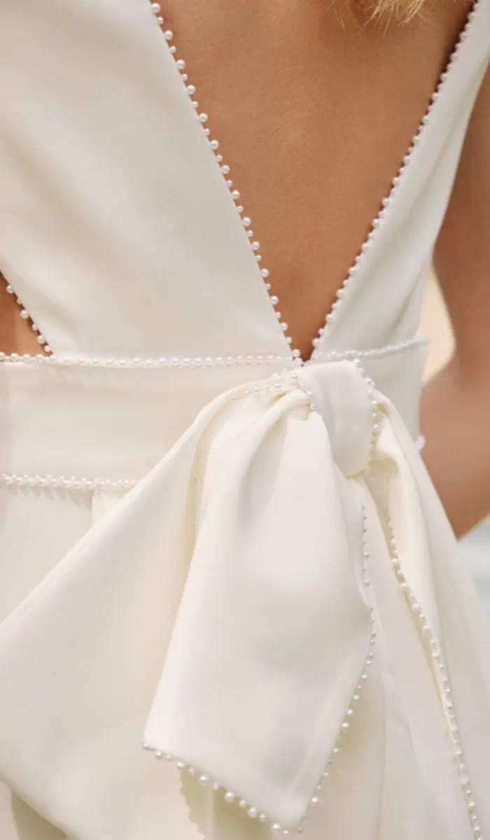 Stil Clean Neu 4 Lerina-Schleife-Satin-Ivory-Kerolin-Perlen